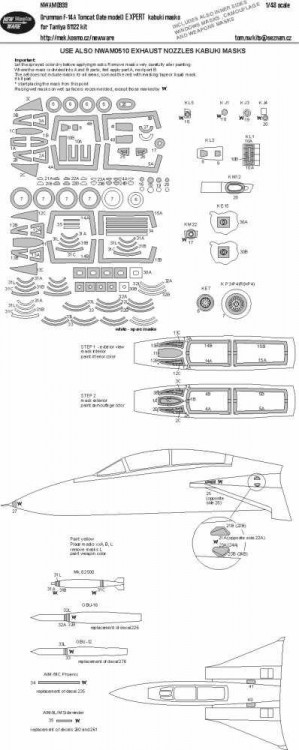 New Ware M0939 Mask F-14A Tomcat (late) EXPERT (TAM 61122) 1/48