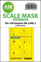Art Scale 200-M32014 de Havilland DH-100 Vampire Mk.5 canopy frame paint masks (inside & outside) 1/32