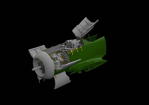 Eduard 648464 BRASSIN 1/48 Fw 190A-8 engine&fuselage guns (EDU)