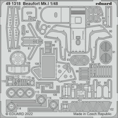 Eduard 491318 SET Beaufort Mk.I (ICM) 1/48
