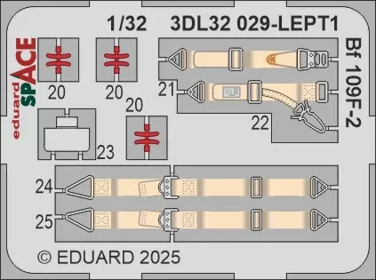 Eduard 3DL32029 Bf 109F-2 SPACE (H.2000/HAS) 1/32