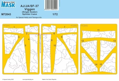 Special Hobby M72043 AJ/JA/SF-37 Viggen 1-seat Splinter CAMO mask 1/72