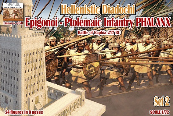 Linear-A LA050 Hellenistic Diadochi / Epigonoi - Ptolemaic Infantry Phalanx Egypt Set 2 "Battle Of Raphia 217 Bc" 1/72