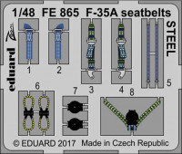 Eduard FE865 F-35A seatbelts STEEL 1/48