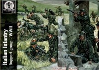 Waterloo 1815 WLAP034 Italian Infantry Support Group (WWII) (34 pieces) Includes 2 each motorbike, radio operators, machine gun crew, bycycle and rider etc 1/72