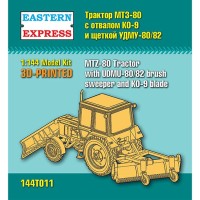 Восточный Экспресс 144T011 Трактор МТЗ-80 с отвалом и щеткой 1/144