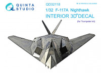 Quinta studio QD32118 F-117A (Trumpeter) 3D Декаль интерьера кабины 1/32