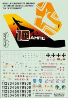 Model Maker Decals D72051A Eurofighter EF-2000A Typhoon 10 Years in German Air Force TLG 73 "Steinhoff" 1/72