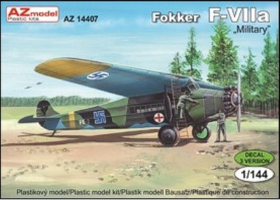 AZ Model 14407 Fokker F.VIIa Military (3x decal versions) 1/144