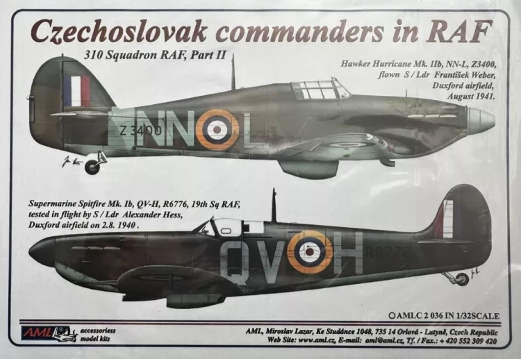 AML AMLC32036 Decals Czechoslovak commanders in RAF 1/32
