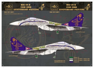 HAD 72077 Decal MiG-29 (2008 Jubileumi) 1/72