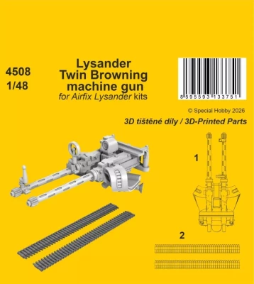 CMK SP4508 Twin Browning machine gun for Lysander (AIRF) 1/48