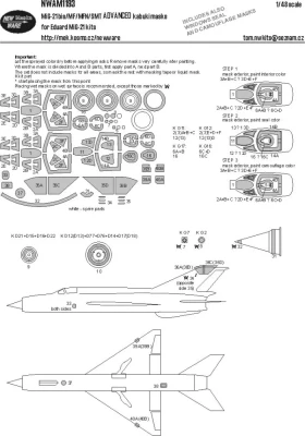 New Ware NWA-M1193 Mask MiG-21 bis/MF/MFN/SMT ADVANCED (EDU) 1/48