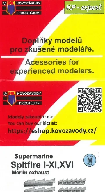 Kovozavody Prostejov EX079 Spitfire I-XI, XVI 3D Merlin exhaust 1/72