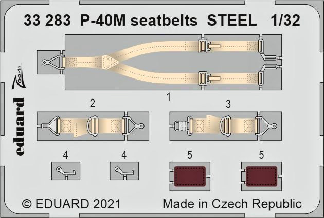 Eduard 33283 P-40M seatbelts STEEL (TRUMP) 1/32