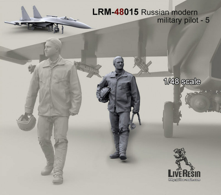 LiveResin LRM48015 Военный летчик ВВС РФ - 1 1/48