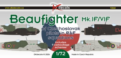 Dk Decals 72161 Beaufighter Mk.IF/VIF Czechoslovak pilots 1/72