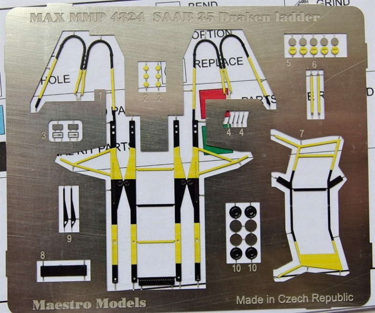 Maestro Models MMCP-4824 1/48 SAAB 35 Draken ladder (colour PE set)