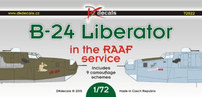 Dk Decals 72022 B-24 Liberator - in RAAF service (13x camo) 1/72