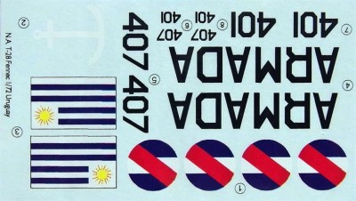 LF Model C72171 Decals N.A. T-28 Fennec over Uruguay (HELL) 1/72
