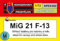 Kovozavody Prostejov EX052 Canopy&wheel mask MiG-21 F-13 1/72