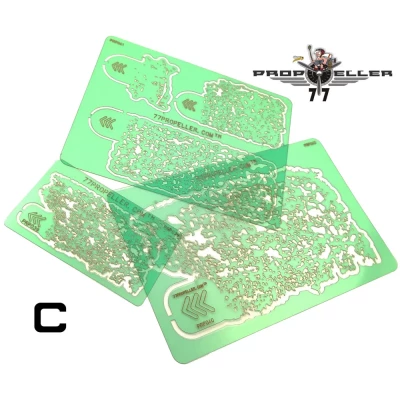 77 Propeller 77PRP043 Airbrush Stencils for spraying stains - SET C (5x)