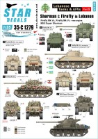 Star Decals 35-C1279 Middle East in the 1950s Egypt Shermans and T-34 tank markings.Sherman Mk.III (M4A2), Sherman Mk.V (M4A4).T-34/85(Sinai 1956).Valentine Archer tractor (Sinai 1956).(Soviet) 1/35