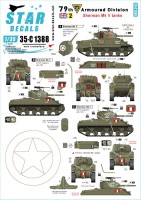 Star Decals 35-C1388 Sherman Mk.V tanks. British 79th Armoured Division. In France 1944, and pre D-Day exercises i England 1/35