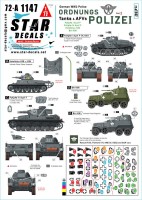 Star Decals 72-A1147 Ordnungs Polizei # 2.Tanks and Armoured Cars. Anti Partisan and Security service.Pz.Kpfw.I Ausf.F VK.1801, Hotchkiss H38 or H39, Pz.Kpfw.IV Ausf.F, BA-10M 1/72