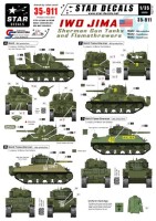 Star Decals STAR35911 Iwo Jima. Sherman Gun and Flame tanks. M4A2 Mid production, M4A2 Flame tank, M4A3 Flame tank 1/35