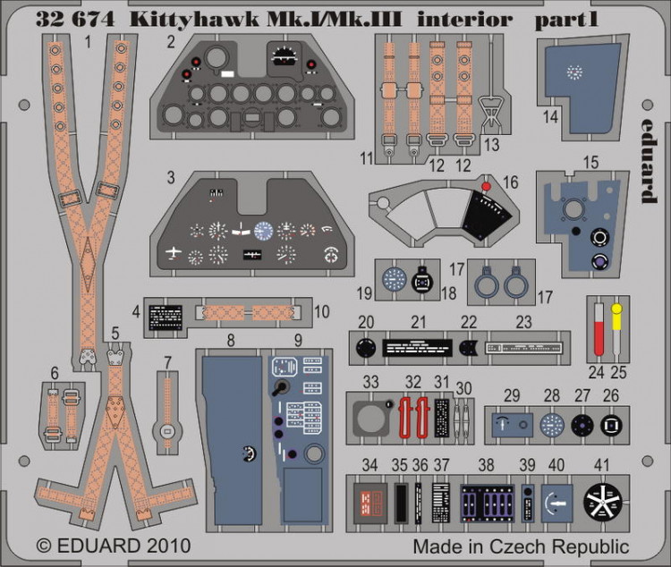 Eduard 32674 Kittyhawk Mk.I/Mk.III interior S.A. Hasegawa