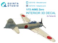 Quinta Studio QD72163 A6M2 Zero (производства Nakajima) (Tamiya) 1/72