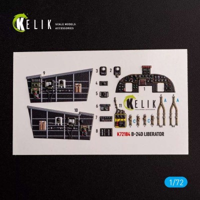 Reskit K72184 B-24D Liberator - interior 3D (HAS) 1/72