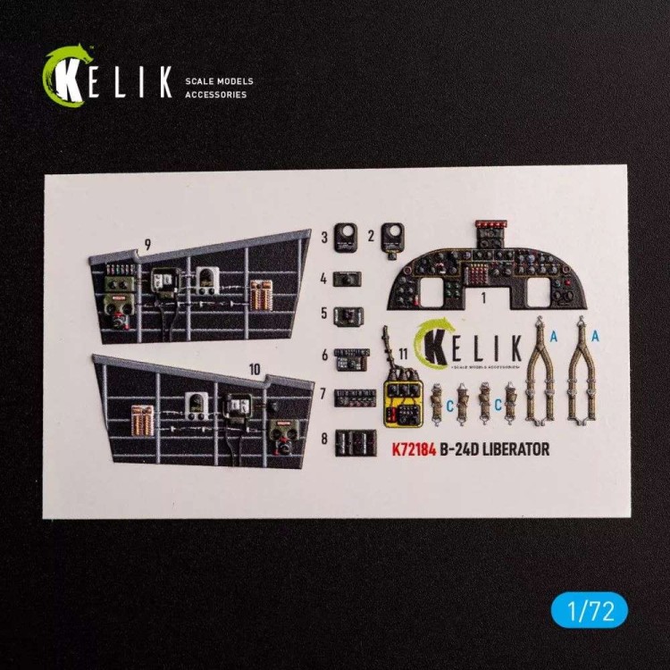 Reskit K72184 B-24D Liberator - interior 3D (HAS) 1/72
