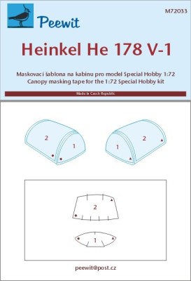 Peewit PW-M72033 1/72 Canopy mask Heinkel He 178 V-1 (SP.HOBBY)