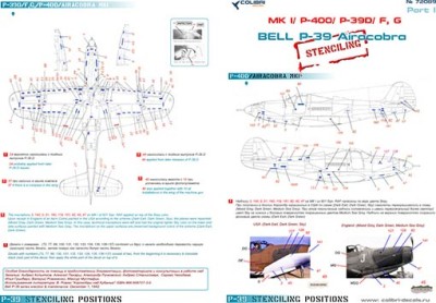 Colibri decals 72089 Bell Р-39 Stenciling Part I (MK I, P-400, P-39 D) 1/72