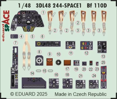 Eduard 3DL48244 Bf 110D SPACE (EDU) 1/48