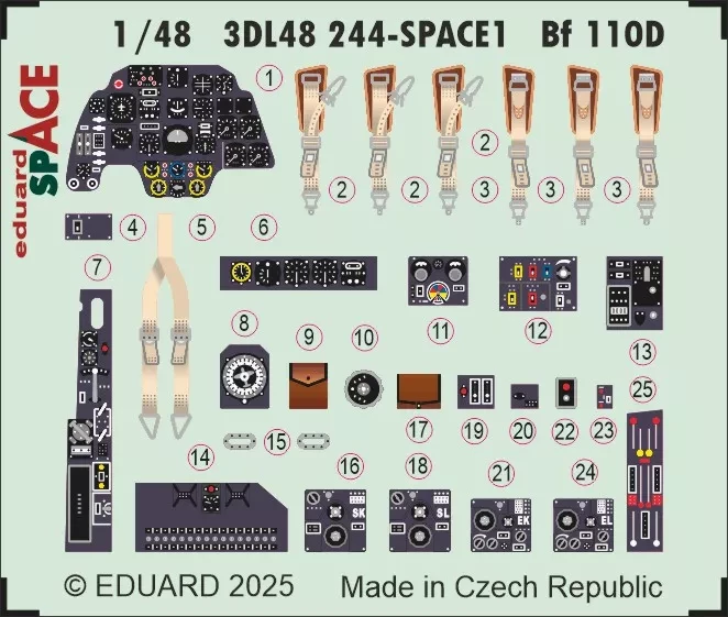 Eduard 3DL48244 Bf 110D SPACE (EDU) 1/48