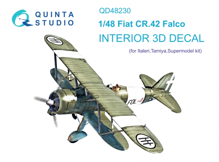 Quinta studio QD48230 Fiat CR.42 (Italeri) 3D Декаль интерьера кабины 1/48