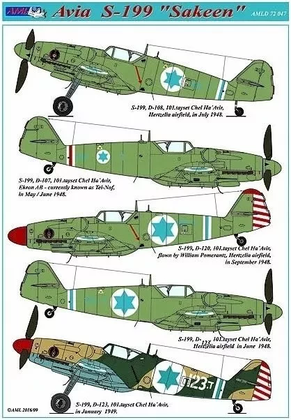 AML AMLD72047 Decals Avia S-199 'Sakeen' ( 5 xcamo ) 1/72