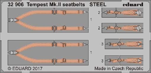 Eduard 32906 Tempest Mk.II seatbelts STEEL 1/32