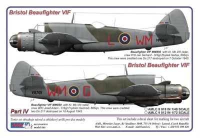 AML AMLC72012 Декали Bristol Beaufighter IF&amp;VIF Part IV. 1/72