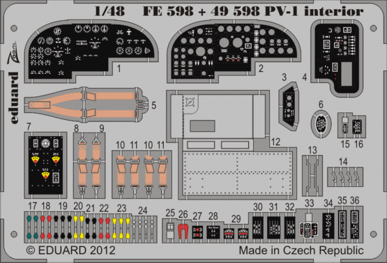 Eduard 49598 PV-1 interior S.A. 1/48