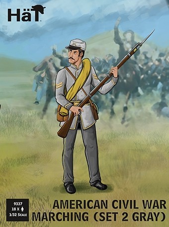 HAT 9337 ACW Marching set 2 moulded in Light grey color like ACW Confederates 1/32
