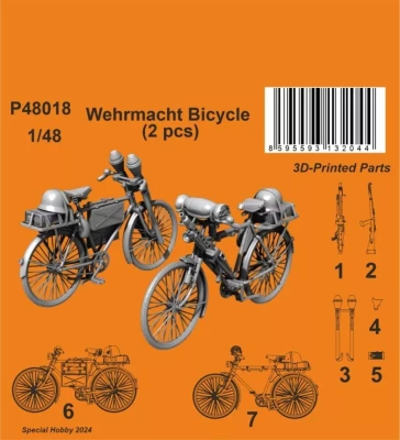 CMK P48018 Wehrmacht Bicycle (2 pcs.) 3D-Print 1/48