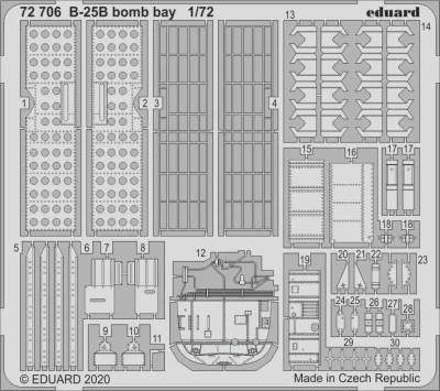 Eduard 72706 SET B-25B bomb bay (AIRF) 1/72