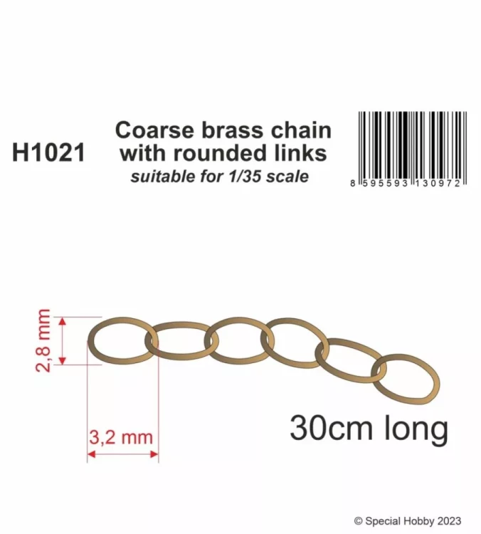 CMK H1021 Coarse brass chain w/ rounded links - (30 cm) 1/35