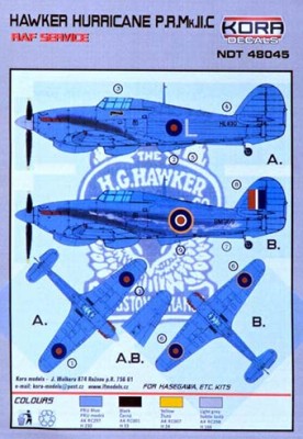 Kora Model NDT48045 H.Hurricane PR Mk.IIC ( RAF service) декали 1/48
