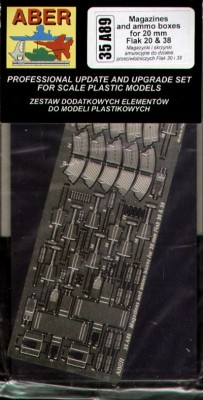 Aber 35A089 Magazines and ammunition boxes for German FlaK 30 and FlaK 38 1/35
