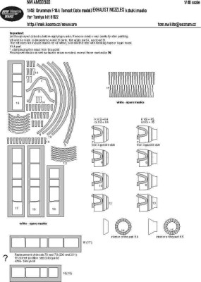 New Ware NWA-M0940 Mask F-14A Tomcat (late) EXHAUST NOZZLES 1/48